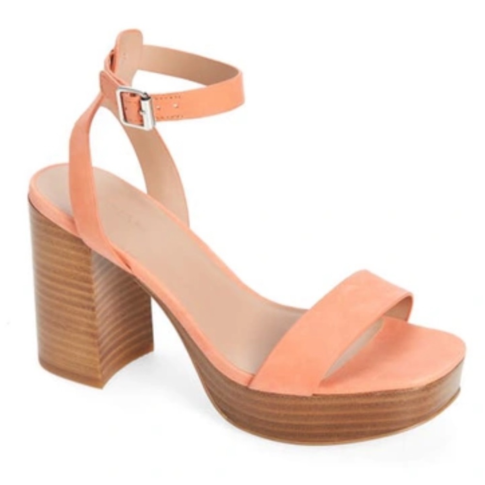 Brand New Nordstrom Anita Ankle Strap Platform Sandal in Coral Summer Resortwear